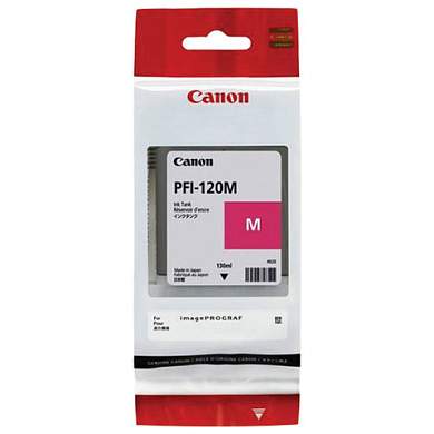 Картридж струйный CANON (PFI-120M) для imagePROGRAF TM-200/205/300/305, пурпурный, 130 мл, оригинальный, 2887C001 (арт. 363495)