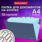 Папка-органайзер на кнопке 12 отделений, BRAUBERG "Extra", А4, синяя с голубым, 271933 (арт. 271933)
