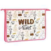 Папка для тетрадей 2 отделения А4 ArtSpace "Wild at heart", пластик, на молнии (арт. 331394)