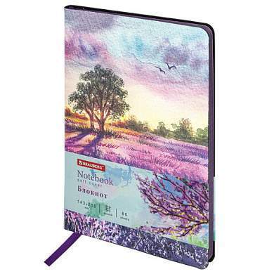 Блокнот А5 (143x210 мм), BRAUBERG VISTA "Violet", под кожу, гибкий, 80 л., 112074 (арт. 112074)
