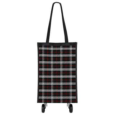 Сумка хозяйственная на колесах складная 50x32x15 см, 24 л, до 15 кг, Оксфорд 600D, шотландка, ЛЮБАША, 701403 (арт. 701403)