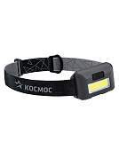 Космос Фонарь Налобный H101-Cob (3Xr03) 1Светодиодн. Cob 3W (160Lm), Чёрный/Пласт,3 Реж, (арт. 666646)