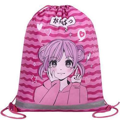 Мешок для обуви BRAUBERG KIDS, светоотражающая полоса, 46х36 см, "Anime style", 272391 (арт. 272391)