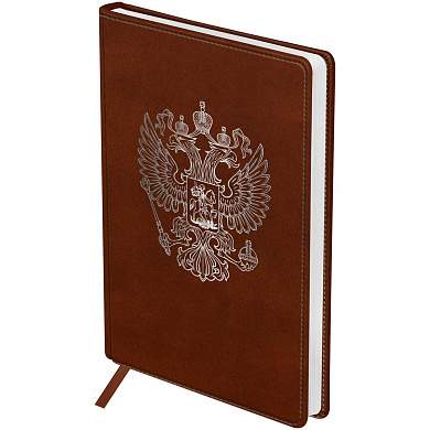 Ежедневник недатированный, А5, 160л., твердый переплет, кожзам, BG "Орел", коричневый (арт. 369603)