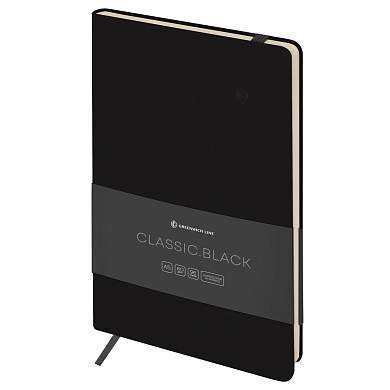 Записная книжка А5 96л. ЛАЙТ, кожзам, Greenwich Line "Classic. Black", с резинкой, блок без линовки (арт. 358030)