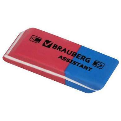 Ластик BRAUBERG "Assistant 80", 41х14х8 мм, красно-синий, прямоугольный, скошенные края, 221034 (арт. 221034)