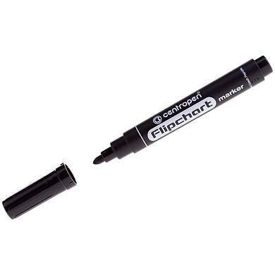 Маркер для флипчартов Centropen "8550" черный, пулевидный, 2,5мм (арт. 003523)