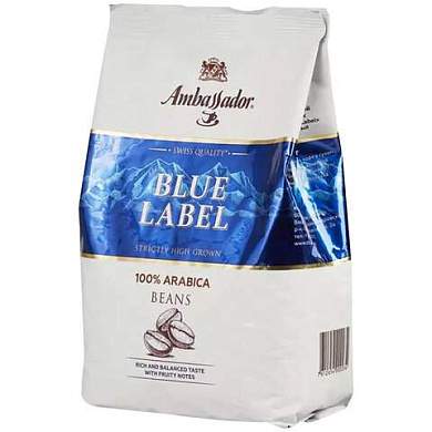 Кофе в зернах AMBASSADOR "Blue Label" 1 кг, арабика 100%, ШФ000025903 (арт. 622915)