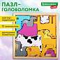 Пазл деревянный развивающий для детей "Домашние животные", 17х17 см, BRAUBERG KIDS, 665251 (арт. 665251)