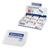 Ластик BRAUBERG "WHITE", 45х28х12 мм, скошенный, белый, 272734 (арт. 272734)