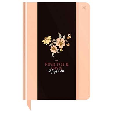 Ежедневник недатированный А5, 136л., 7БЦ BG "Flowery. Peach", глянцевая ламинация, отд.фольгой (арт. 376416)