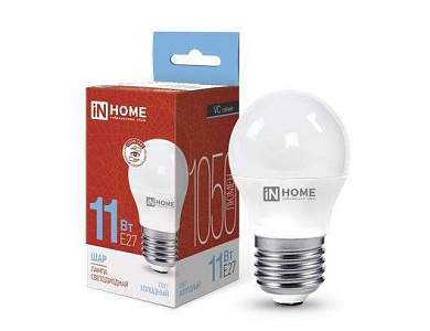 inHome VC шар P45 E27 11W(990lm) 6500K 6K 89x45 (без пульсации) 4943 (арт. 702885)