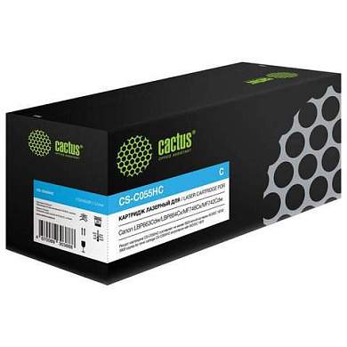 Картридж лазерный CACTUS (CS-C055HC) для Canon LBP663Cdw/664Cx/MF746Cx/742Cd, голубой, ресурс 5900 страниц (арт. 364055)