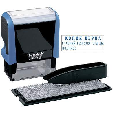 Штамп самонаборный Trodat, 3стр., 1 касса, пластик, 38*14мм (43199) (арт. 068324)