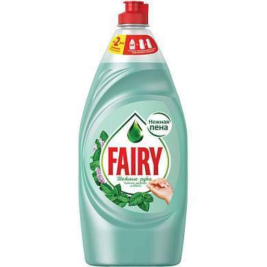 Средство для мытья посуды, 900 мл, FAIRY (Фейри) Нежные руки "Чайное дерево и мята" (арт. 603748)