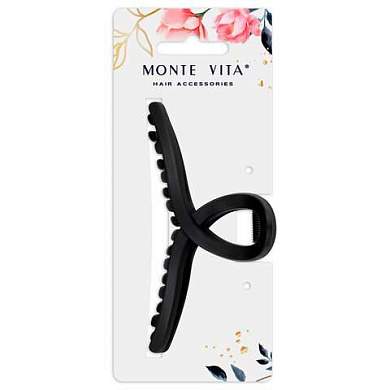 Краб для волос 11 см, soft-touch, чёрный, MONTE VITA, 457006 (арт. 457006)