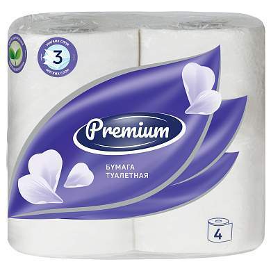Бумага туалетная OfficeClean "Premium" 3-слойная, 4шт., тиснение, белая (арт. 279673)