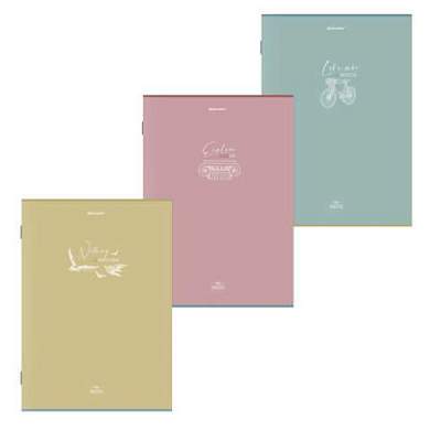 Тетрадь А4, 96 л., BRAUBERG, скоба, клетка, глянцевый лак, "Pastel", (микс в спайке), 405323 (арт. 405323)