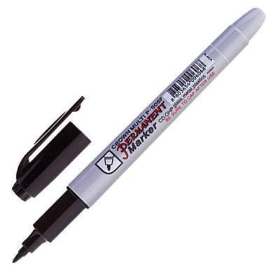 Маркер перманентный CROWN "Multi Marker Super Slim", ЧЕРНЫЙ, тонкий, 1 мм, P-505F (арт. 151548)