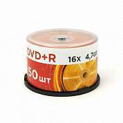 Диски DVD+R (плюс) MIREX, 4,7 Гб, 16x, Cake Box (упаковка на шпиле), КОМПЛЕКТ 50 шт., UL130013A1B (арт. 514016)