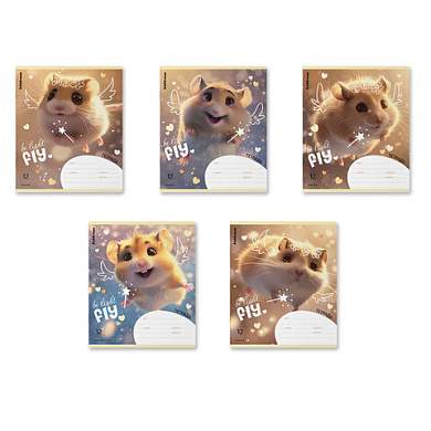 Тетрадь 12 л., клетка, обложка картон, ERICH KRAUSE, "Fluffy" (микс в спайке), 63248 (арт. 107799)