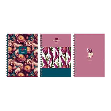 Тетрадь 96л., А4, клетка, на гребне BG "Flower story", глянцевая ламинация (арт. 346570)