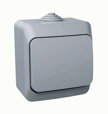 Schneider Этюд выкл. ОУ 1 кл. сер. (пласт. осн., IP44) BA10-041c (арт. 27064)