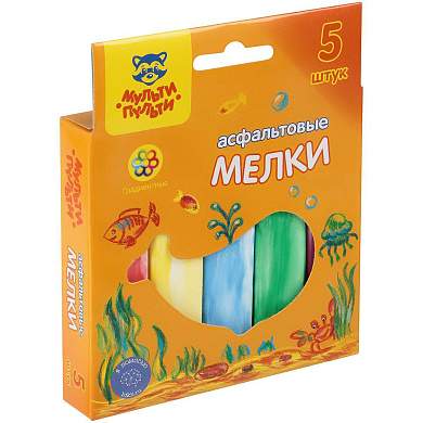 Мелки градиентные для асфальта Мульти-Пульти, 5шт., 5цв., картонная коробка, европодвес (арт. 351948)