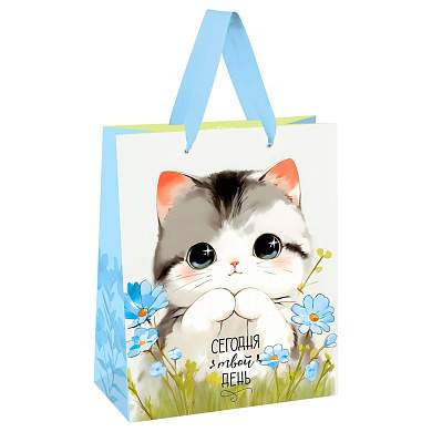Пакет подарочный 18*23*10см MESHU "Cute kitten", матовая ламинация (арт. 382262)