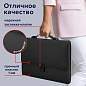 Папка-портфель пластиковая BRAUBERG "ДИПЛОМАТ", А4 (330х245х35 мм), 13 отделений, фактура бисер, черная, 226025 (арт. 226025)