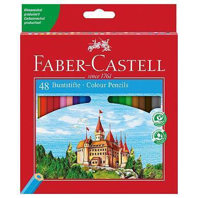 Карандаши цветные Faber-Castell "Замок", 48цв., шестигр.,заточ., картон, европодвес (арт. 286244)
