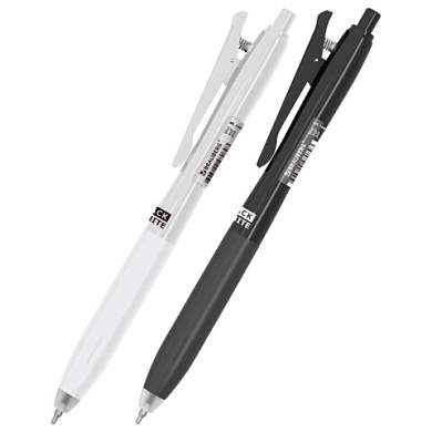 Ручка шариковая автоматическая С УДЛИНЕННЫМ ГРИПОМ BRAUBERG "BLACK & WHITE", СИНЯЯ, пишущий узел 0,5 мм, линия письма 0,35 мм, 144462 (арт. 144462)