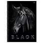 Тетрадь 80л., А4, клетка, на гребне BG "Just black", soft-touch ламинация, выб. лак (арт. 378734)