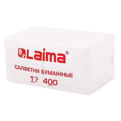 Салфетки бумажные 400 шт., 24х24 см, "Big Pack", белые, 100% целлюлоза, LAIMA, 114724 (арт. 114724)