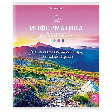 Тетрадь предметная "КЛАССИКА NATURE" 48 л., обложка картон, ИНФОРМАТИКА, клетка, BRAUBERG, 404586 (арт. 404586)