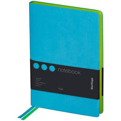 Записная книжка А5 80л., кожзам, Berlingo "Fuze", цветной срез, бирюзовый (арт. 276488)