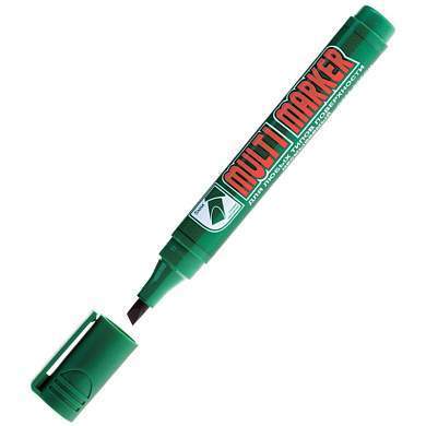 Маркер перманентный Crown "Multi Marker Chisel" зеленый, скошенный, 5мм (арт. 207892)