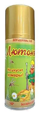 Лютоня Аэрозоль 150мл. От комаров, мокрецов, москитов, мошек (Дэта 30%) Ваше Хозяйство (арт. 782661)