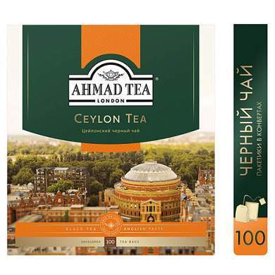 Чай AHMAD "Ceylon Tea", черный цейлонский, 100 пакетиков в конвертах по 2 г, 163i-08 (арт. 620924)