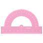 Транспортир 10см, 180° СТАММ, пластиковый, отливная шкала, прозрачный, неоновые цвета, ассорти (арт. 063831)