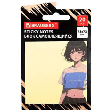 Блок самоклеящийся (стикеры) BRAUBERG ANIME, 73х73 мм, 20 листов, 116709 (арт. 116709)