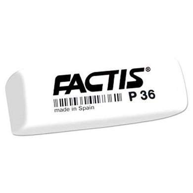 Ластик FACTIS P 36, 56х20х9 мм, белый, прямоугольный, скошенные края, CPFP36B (арт. 220858)