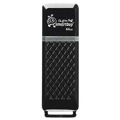 Флеш-диск 64 GB SMARTBUY Quartz USB 2.0, черный, SB64GBQZ-K (арт. 513055)