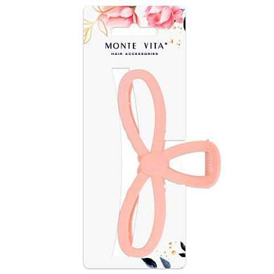 Краб для волос 12,5 см, soft-touch, розовый, MONTE VITA, 457011 (арт. 457011)