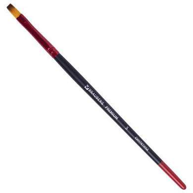 Кисть синтетика, плоская № 5, BRAUBERG PREMIUM, 201014 (арт. 201014)