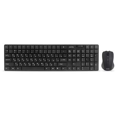 Комплект беспроводной клавиатура + мышь Smartbuy ONE 229352AG, USB, черный (арт. 321297)