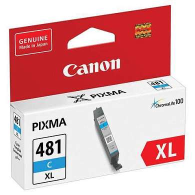 Картридж струйный CANON (CLI-481C XL) для PIXMA TS704 / TS6140, голубой, ресурс 515 страниц, оригинальный, 2044C001 (арт. 363218)