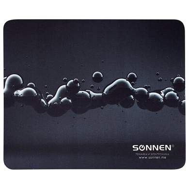 Коврик для мыши SONNEN "DROPS", резина + ткань, 220х180х3 мм, 513290 (арт. 513290)