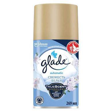 Сменный баллон 269 мл, GLADE "Свежесть белья" для автоматических освежителей, 864976 (арт. 701782)