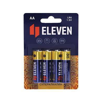 Батарейка Eleven SUPER AA (LR6) алкалиновая, BC4 (арт. 301756)